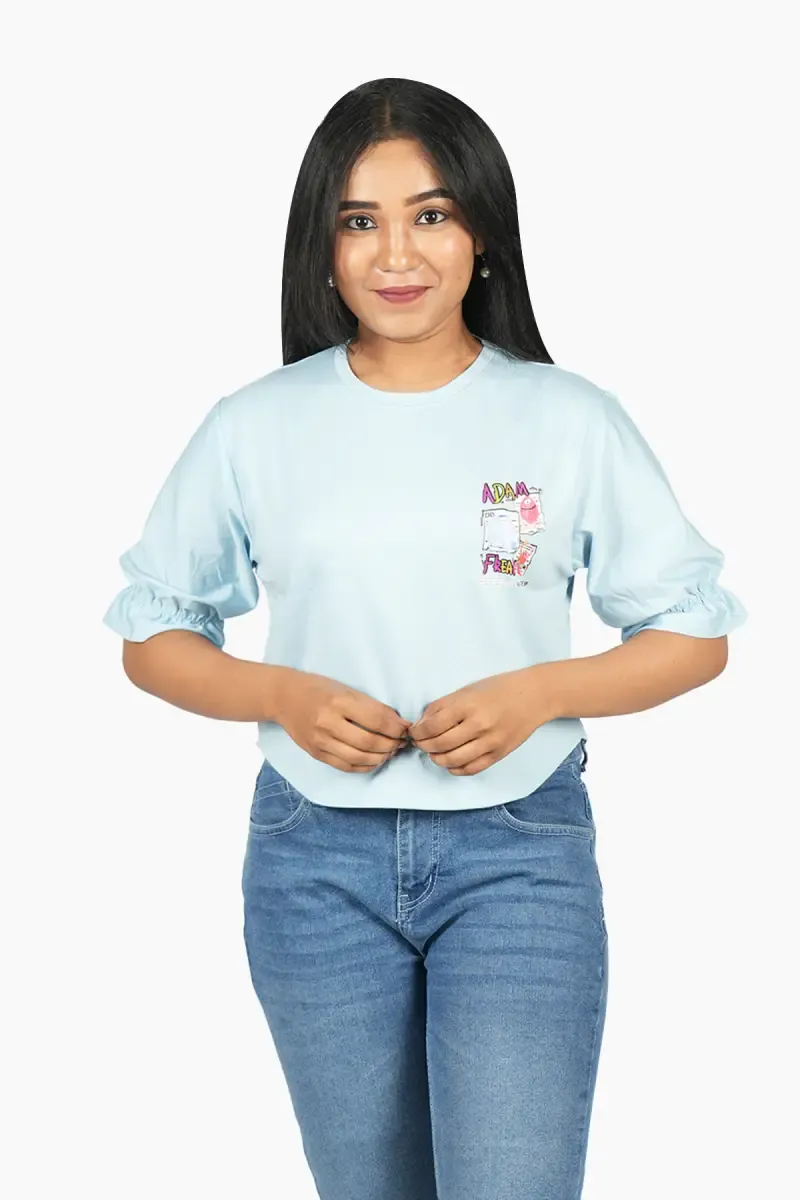 Cotton Typographic Print T-Shirt for Women