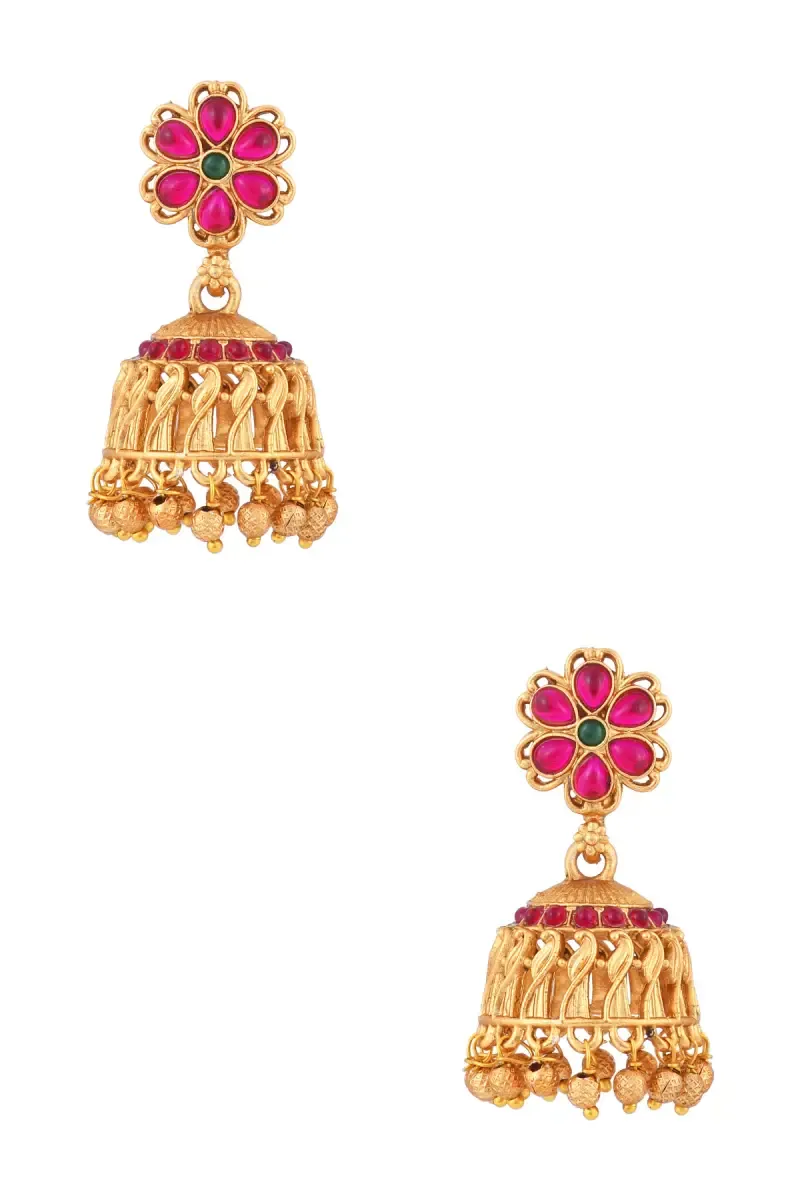 Floral Design Jhumki For Ethnic Outfits