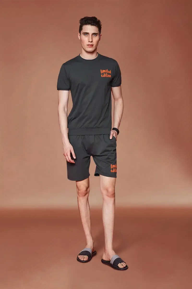 Cotton T-shirt with Shorts Sets for Men (2-Pcs Set) 011643DARGREXL2