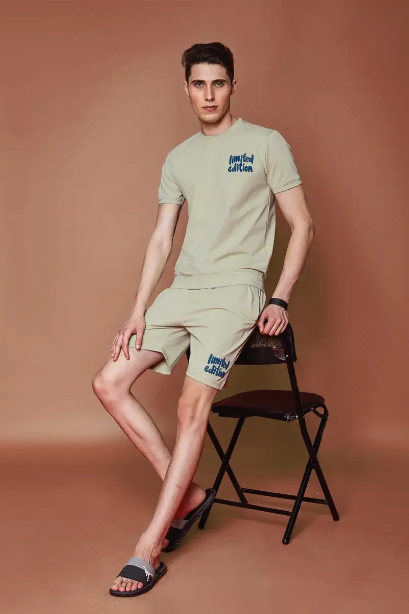 Cotton T-shirt with Shorts Sets for Men (2-Pcs Set) 011643SUNLIMXL