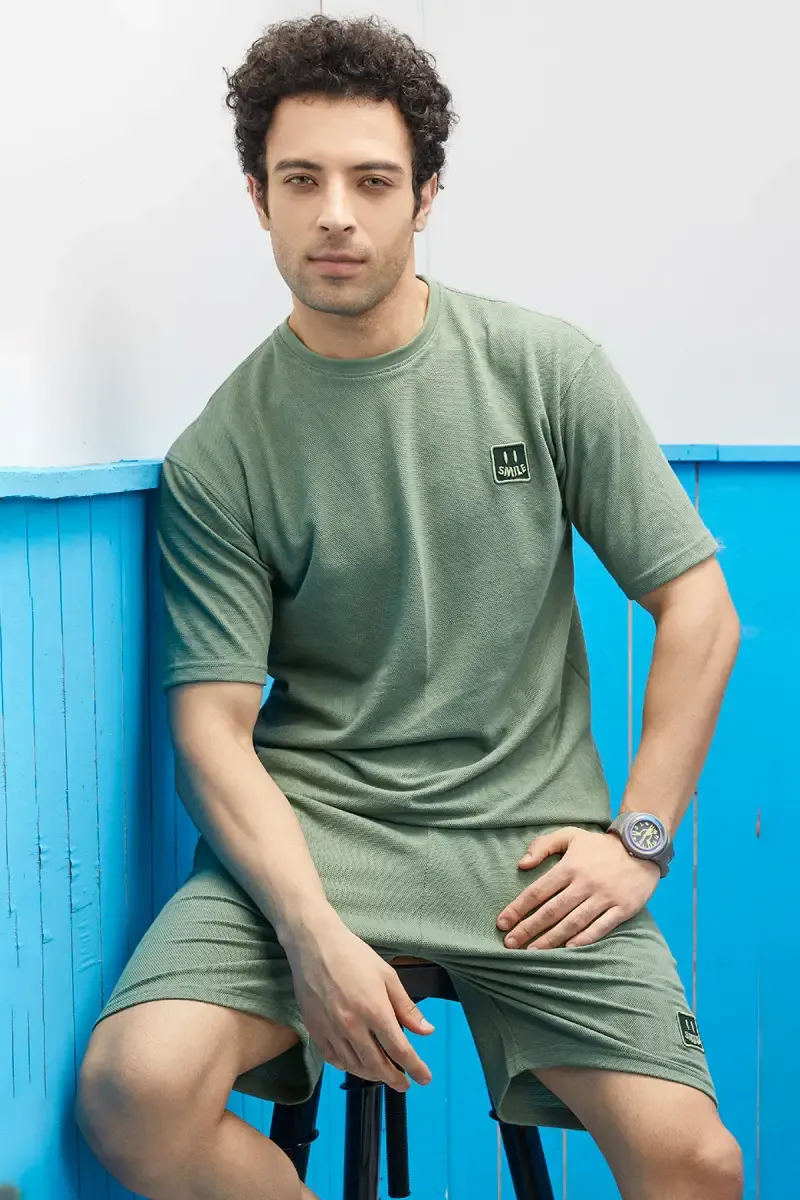 Men's Cotton T-shirt with Shorts Sets (2-Pcs Set) 011648RUSGREL