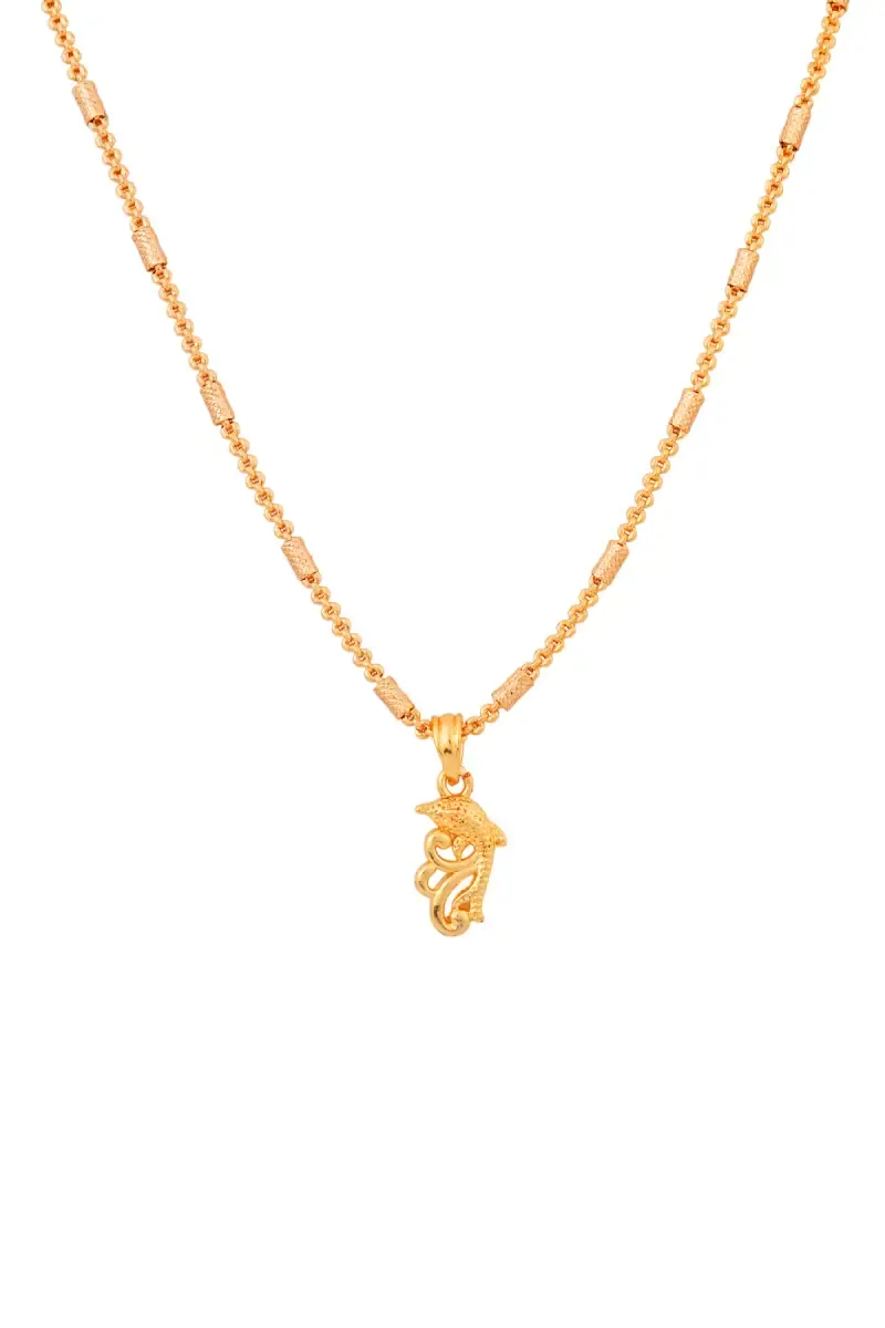 Gold Plated Dolphin Pendant Chain for Women and Girls