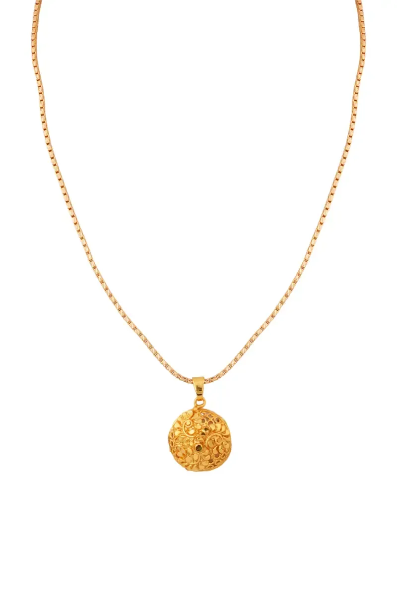 Elegant Gold Circular Pendant Chain for Girls & Women