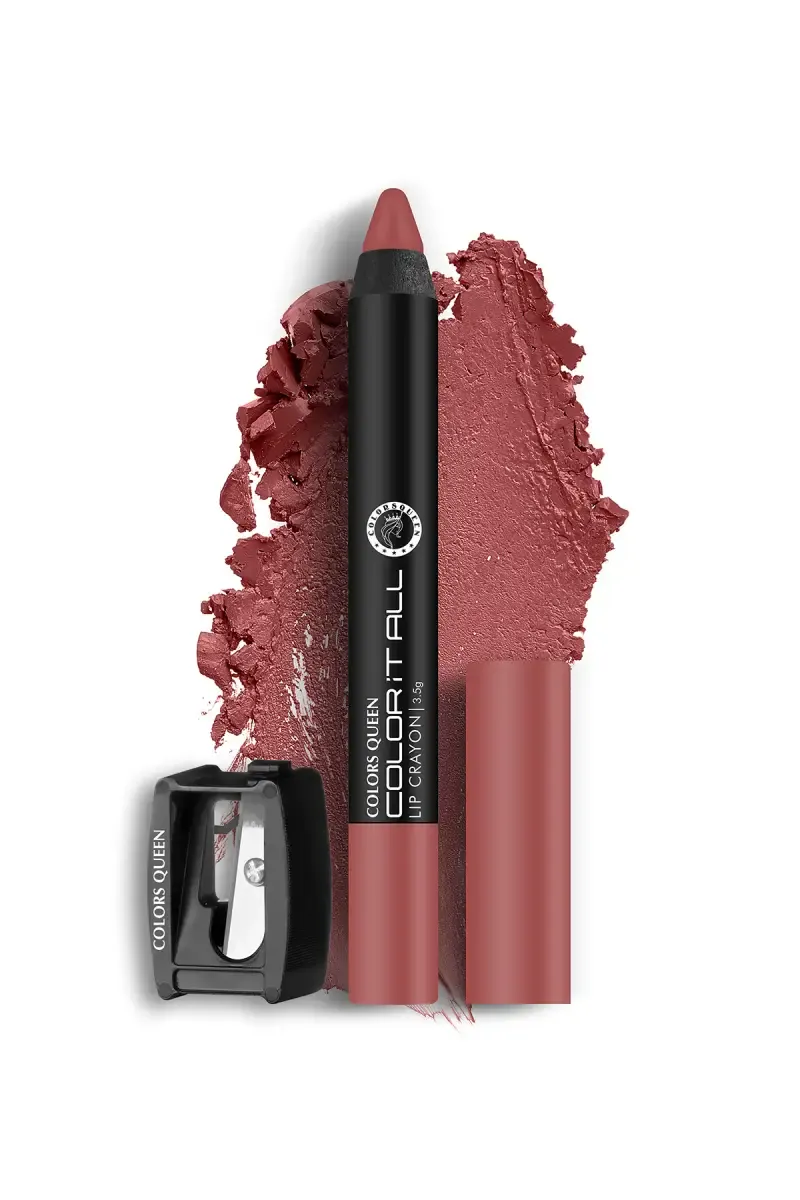 COLORS QUEEN Matte Lipstick Lip Crayon -  3.5g (Nudit) 