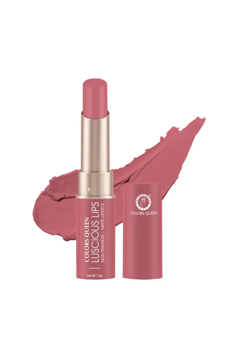 Colors Queen Luscious Non Transfer Creamy Matte Lipstick - 3.5g (Nude Toast) 