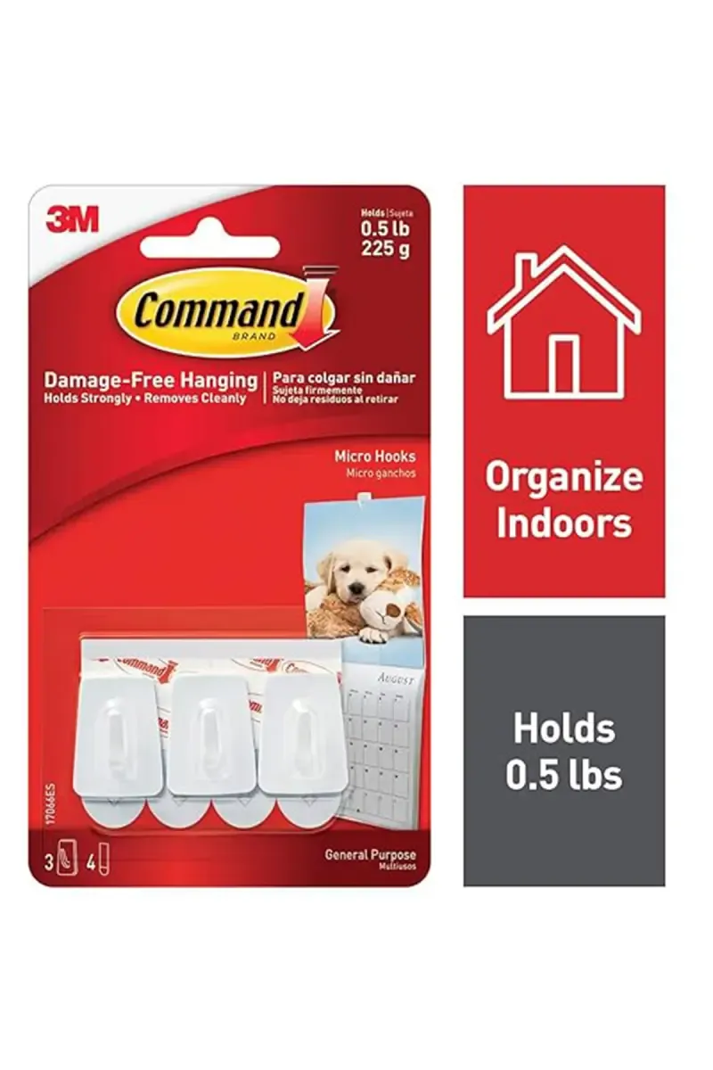 Command Plastic Micro Hook - 3 Pcs