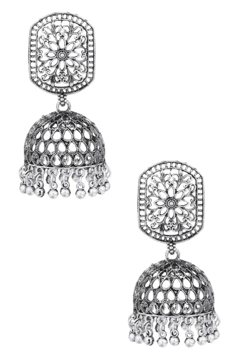 Floral Design Jhumki Earrings for Women