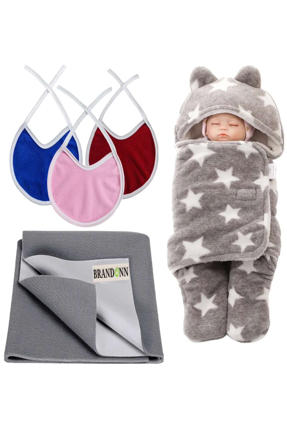 Brandonn New Born Baby Gift Set Combo Pack (5 Pcs) - Pack of 1