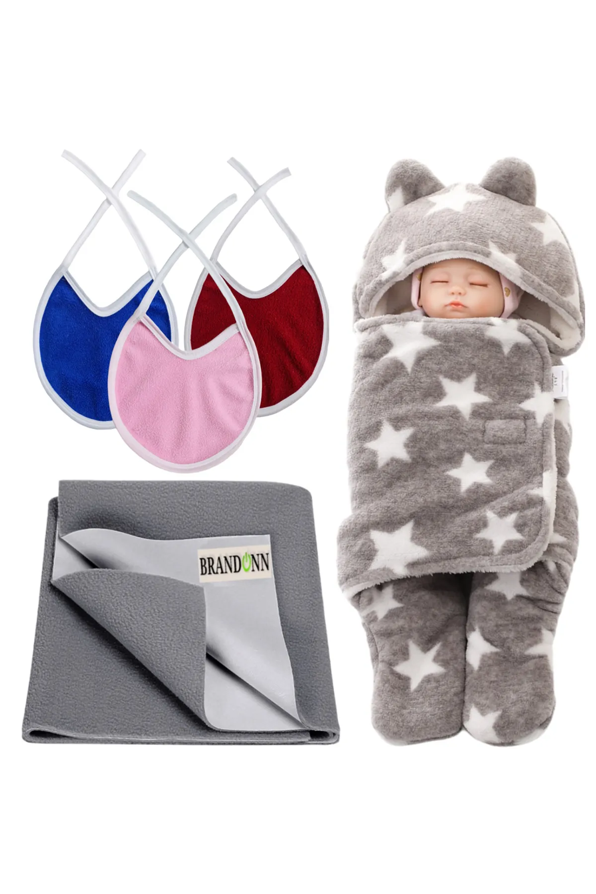 Brandonn New Born Baby Gift Set Combo Pack, 5 Pcs - Pack of 1	