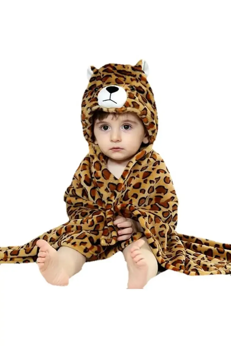 Brandonn Baby Towel cum Wrapper - Tiger Prints 012191TIGPRI