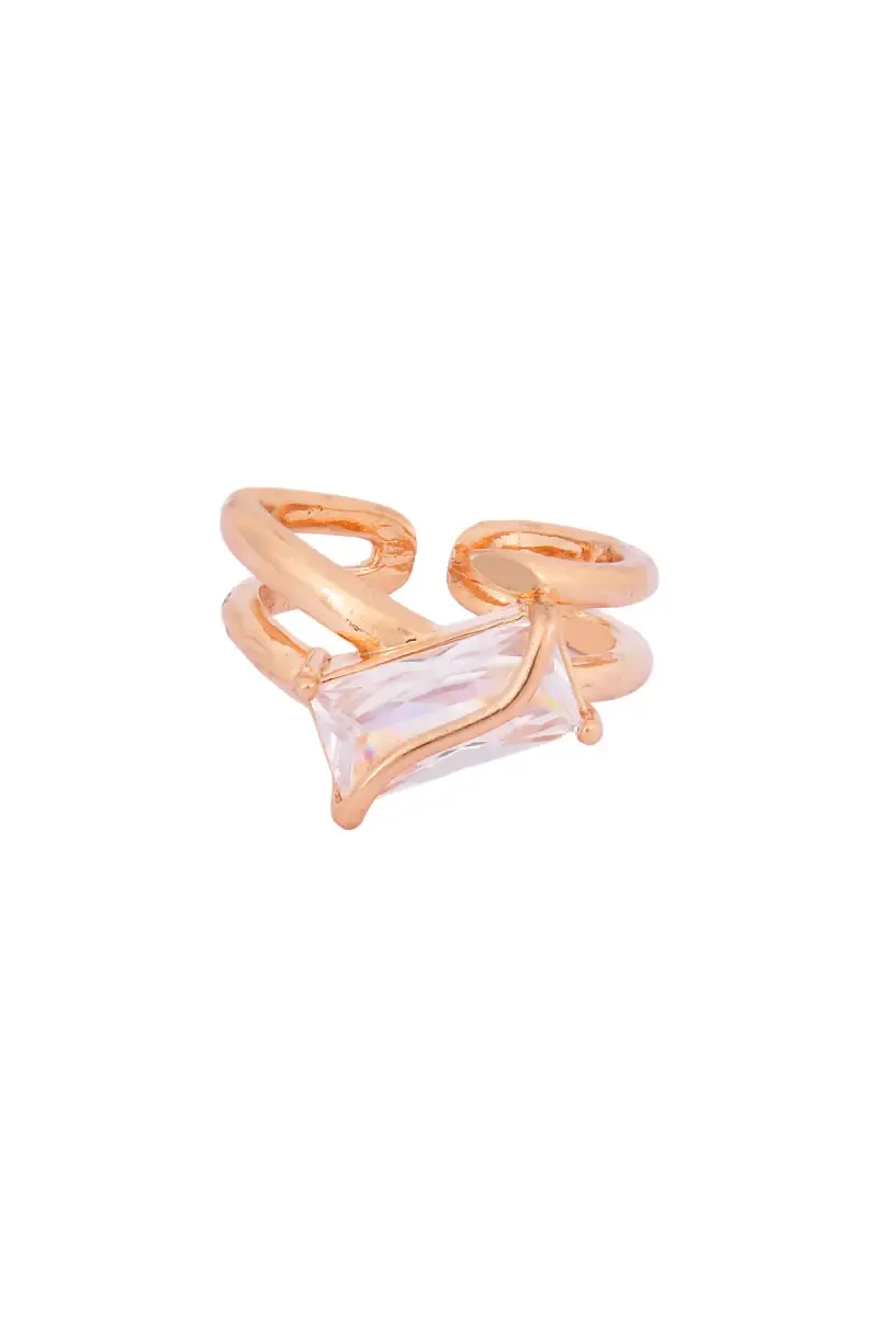 Alloy Adjustable Crystal Ring for Women