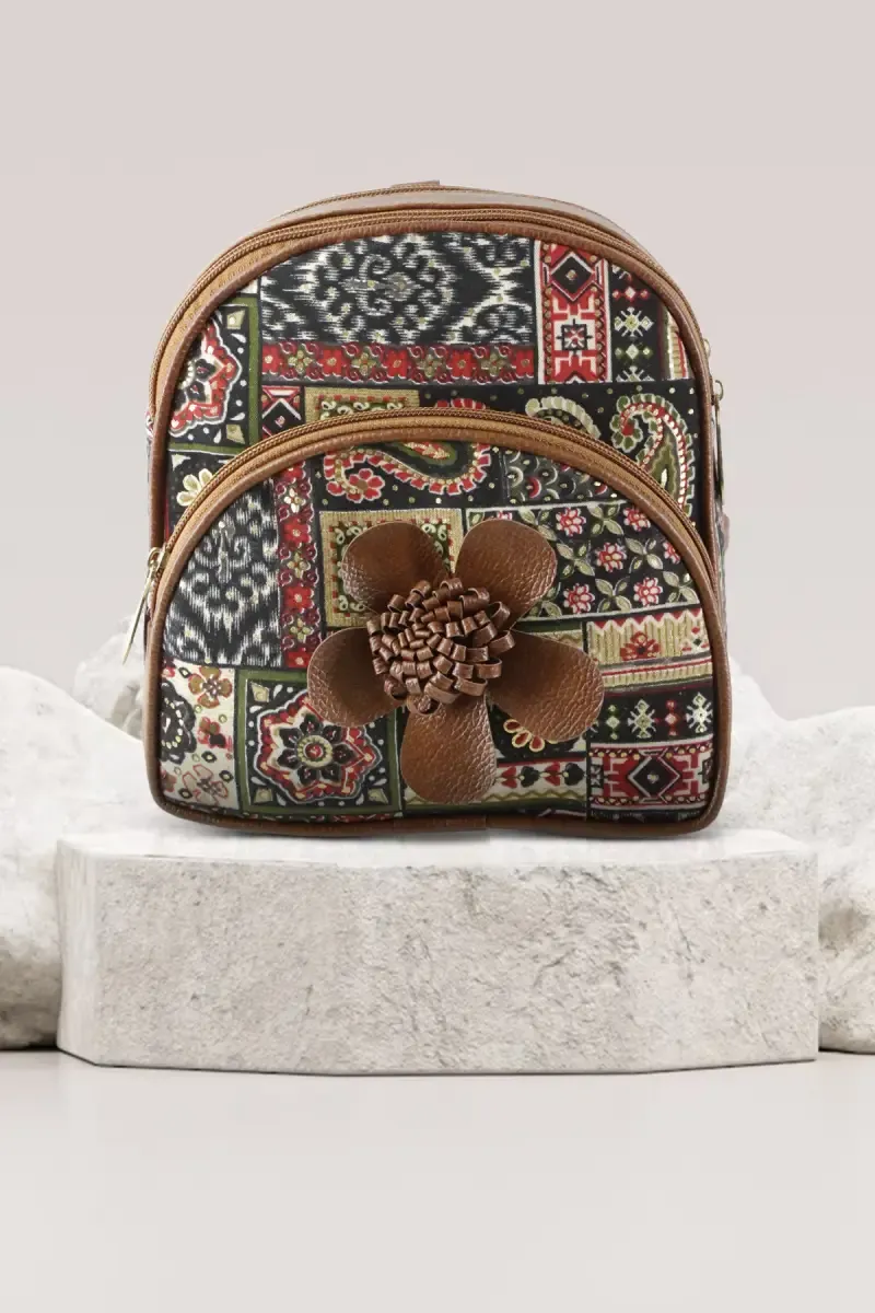 Printed Fabric Small Backpack for Kids