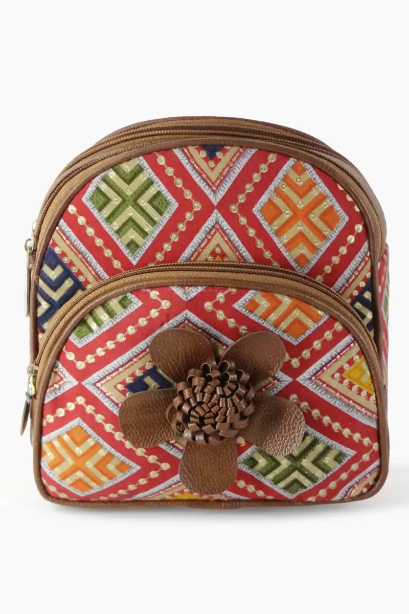 Printed Fabric Small Backpack for Kids