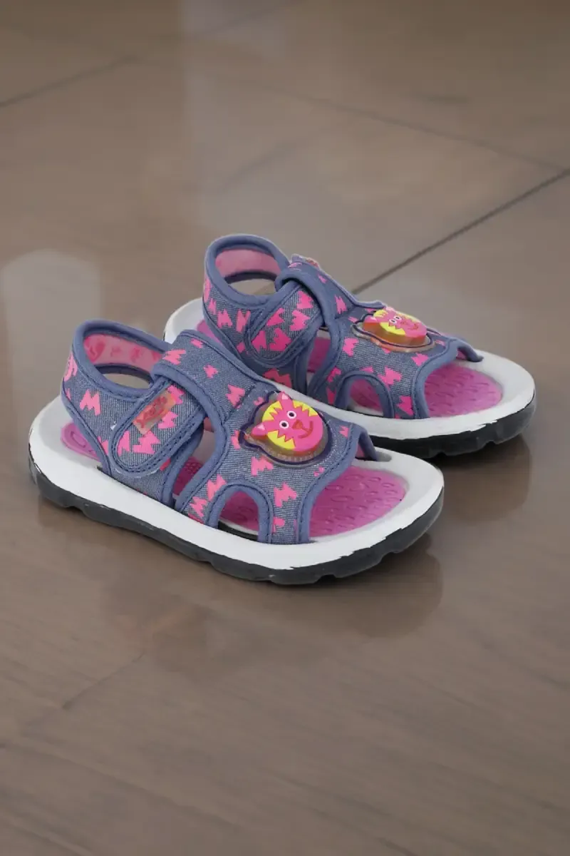 Kid's Hook & Loop Printed Sandals