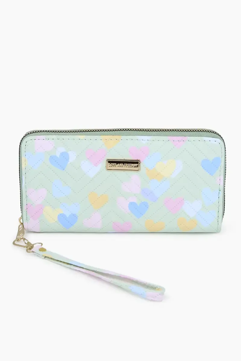 Little Heart Printed Money Purse for Women 012566SEAGRE