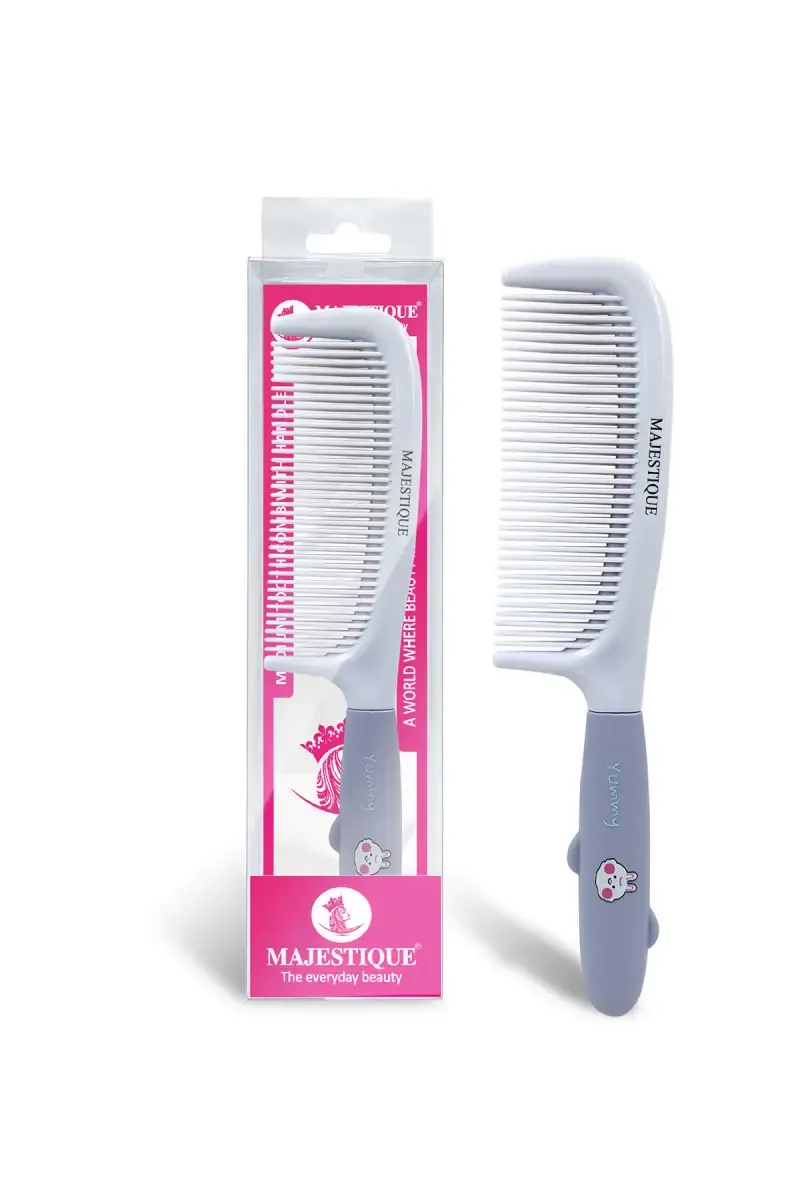 Rubber Grip Handle Comb (Color May Vary)