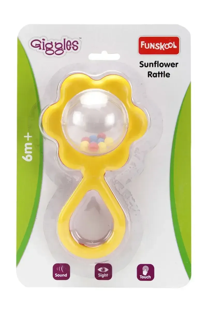 Sunflower Rattle Toy (Multicolor, Pack Of 1)