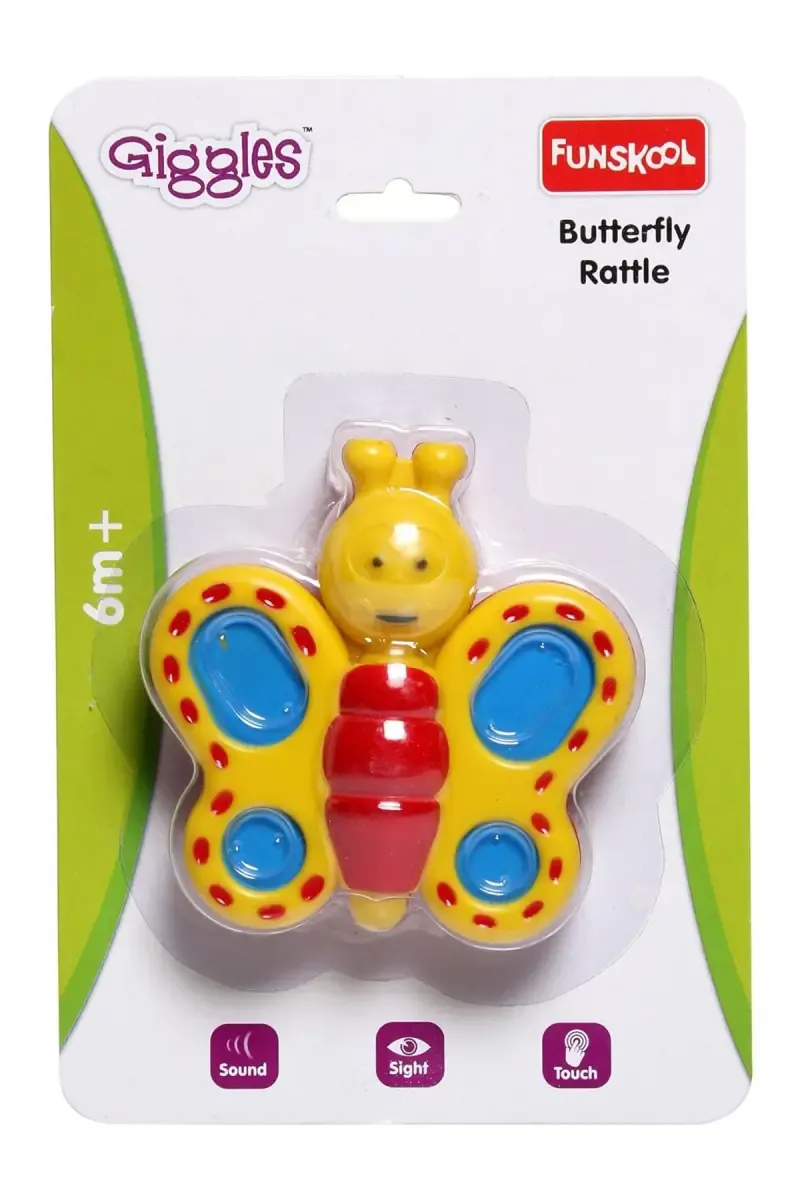 Giggles Butterfly Rattle (Multicolor, Pack Of 1)