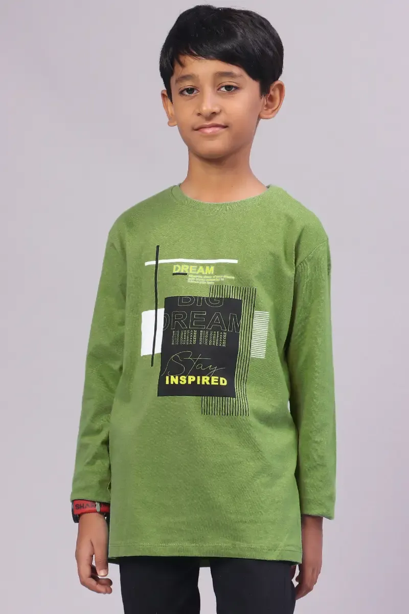 Cotton Graphic Print T-shirt for Boy 01305956YRSDARGRE