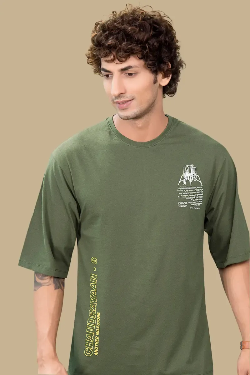 Printed Cotton Drop Shoulder T-shirt for Men