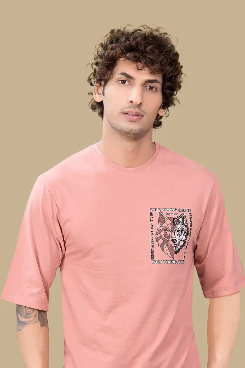 Drop Shoulder Printed T-shirt for Men 013280LPIN