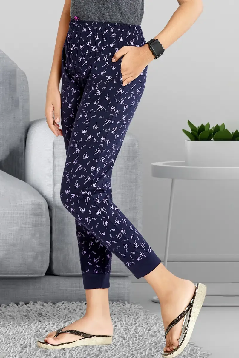Girl's Cotton Hosiery Printed Track Pant (2 - 12 Yrs)