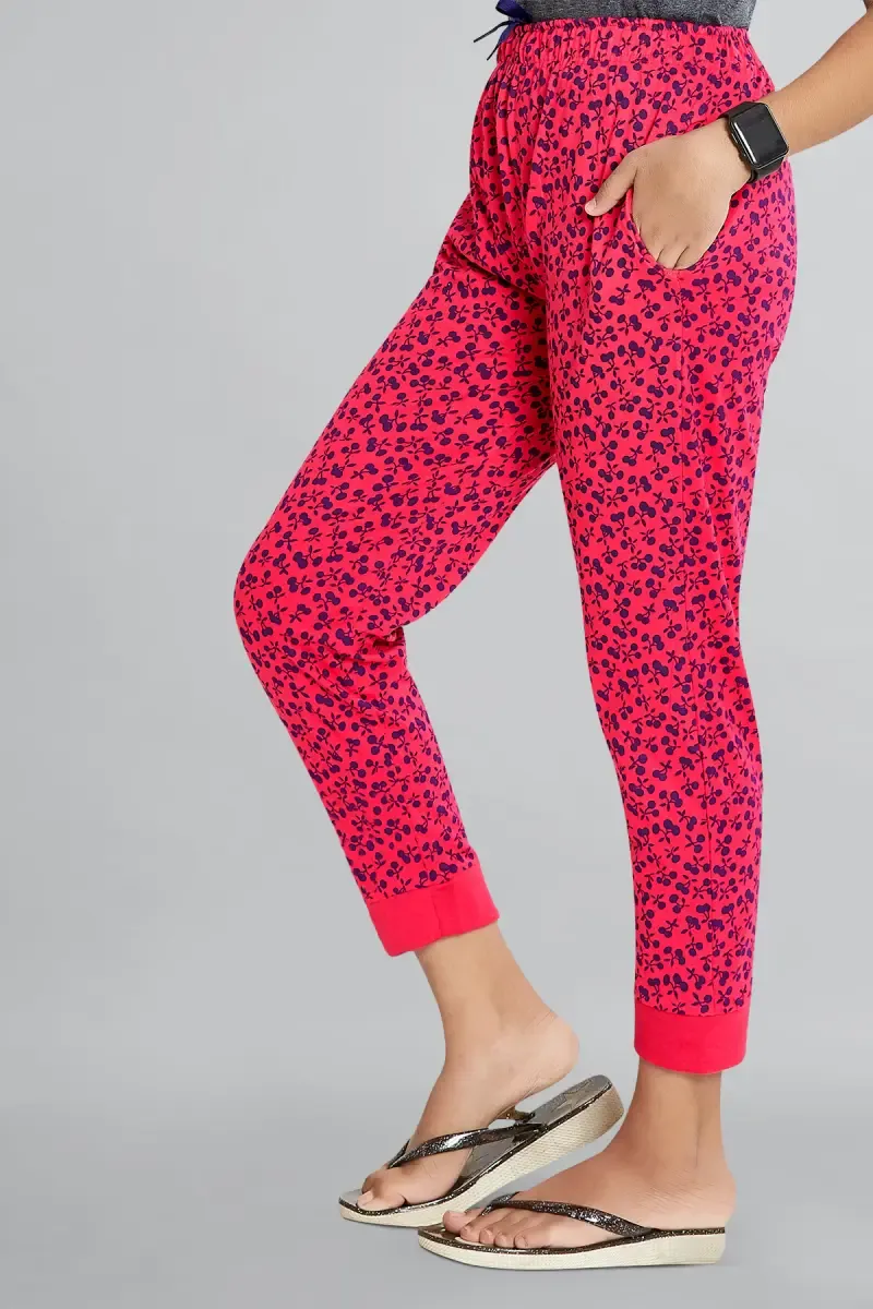 Girl's Cotton Hosiery Printed Track Pant (2 - 12 Yrs)