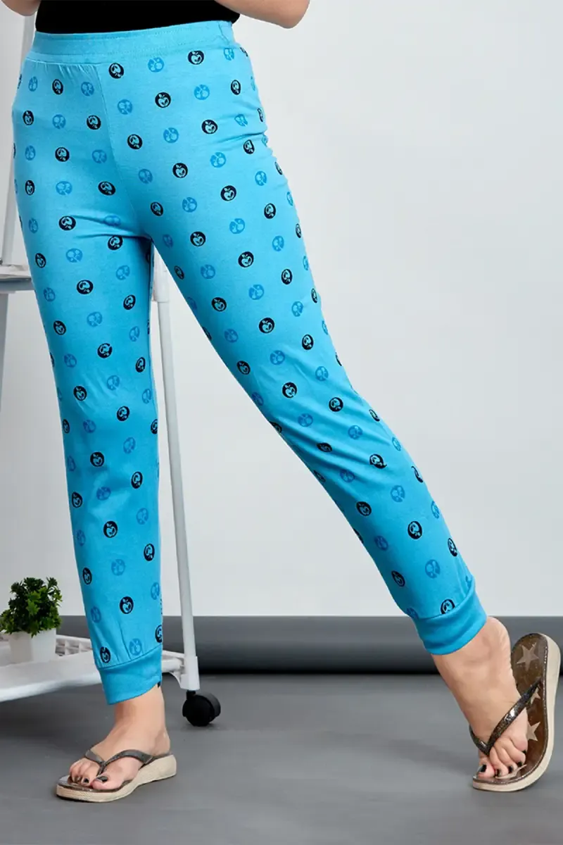 Girl's Cotton Hosiery Printed Track Pant (2 - 12 Yrs) 013554AQU78YRS