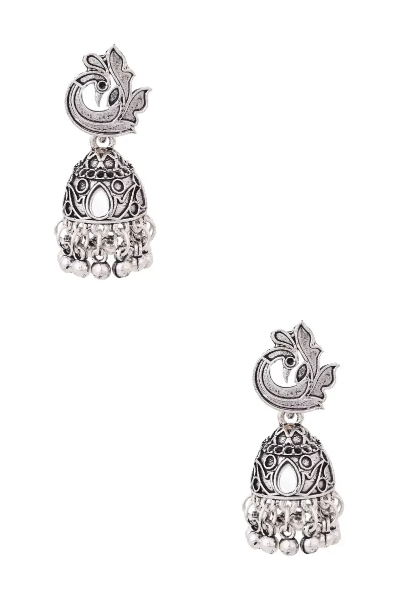 Peacock Design Ethnic Jhumki Earrings for Girls & Women