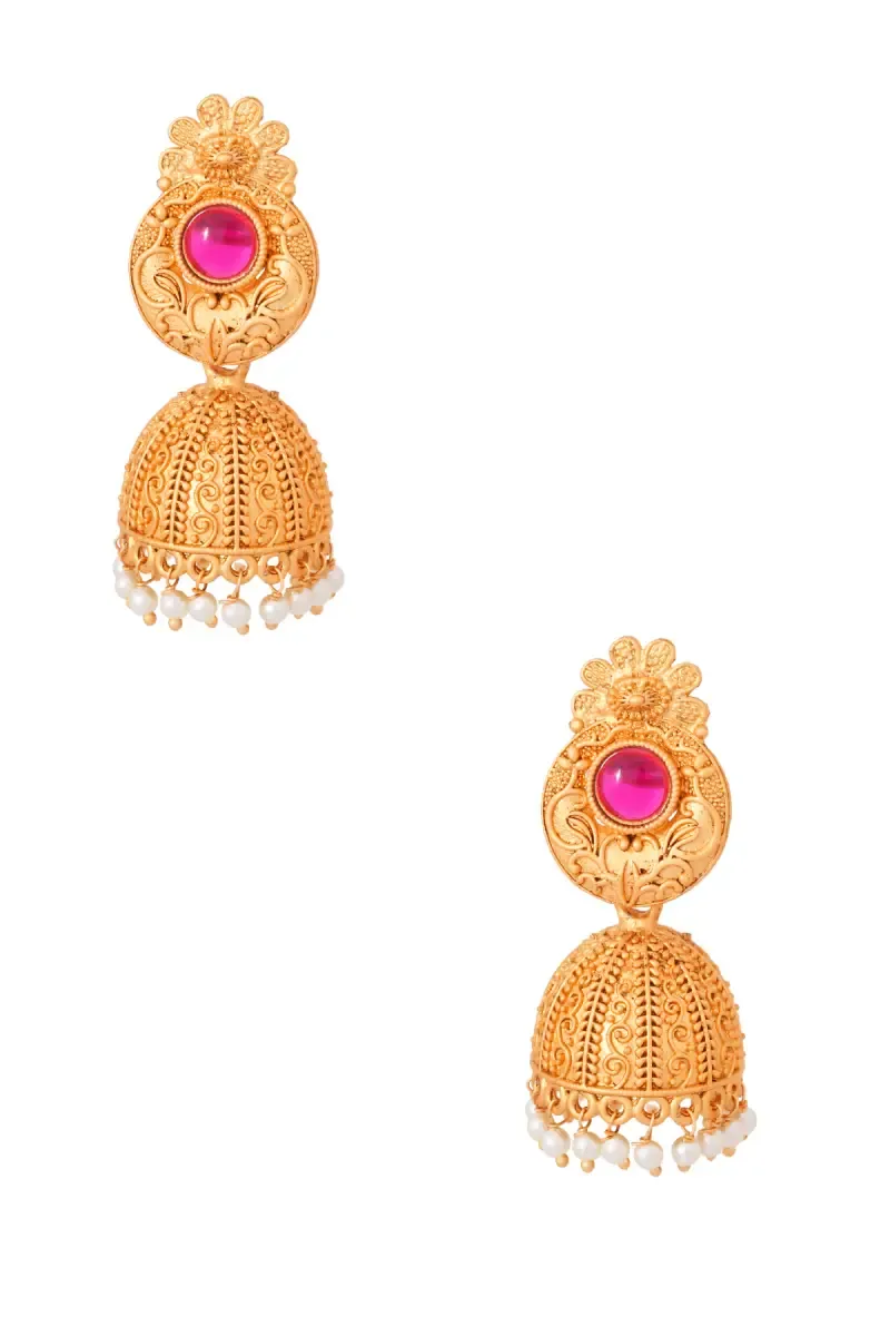Elegant Gold Plated Jhumka Earrings for Girls & Women