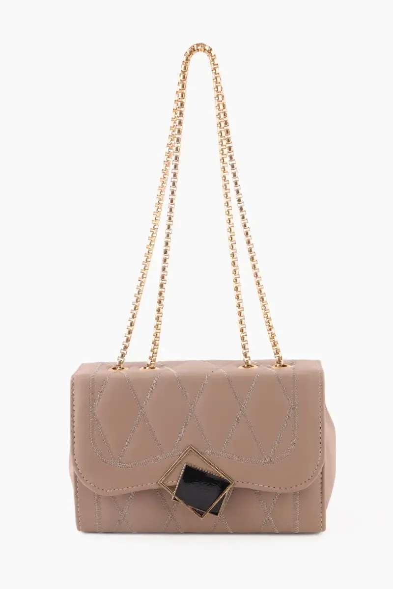 Solid Fitting Chain Sling Bag for Girls