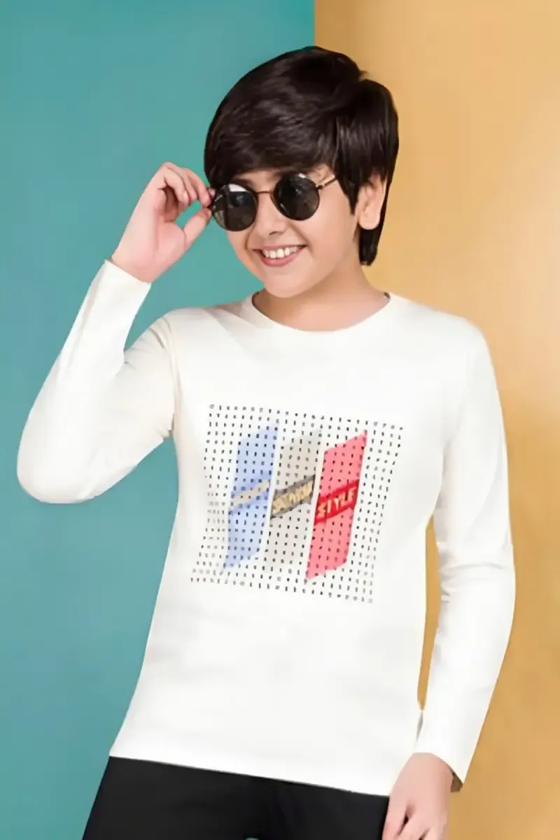 Printed Cotton T-shirt for Boy 01395523YRSOFFWHI