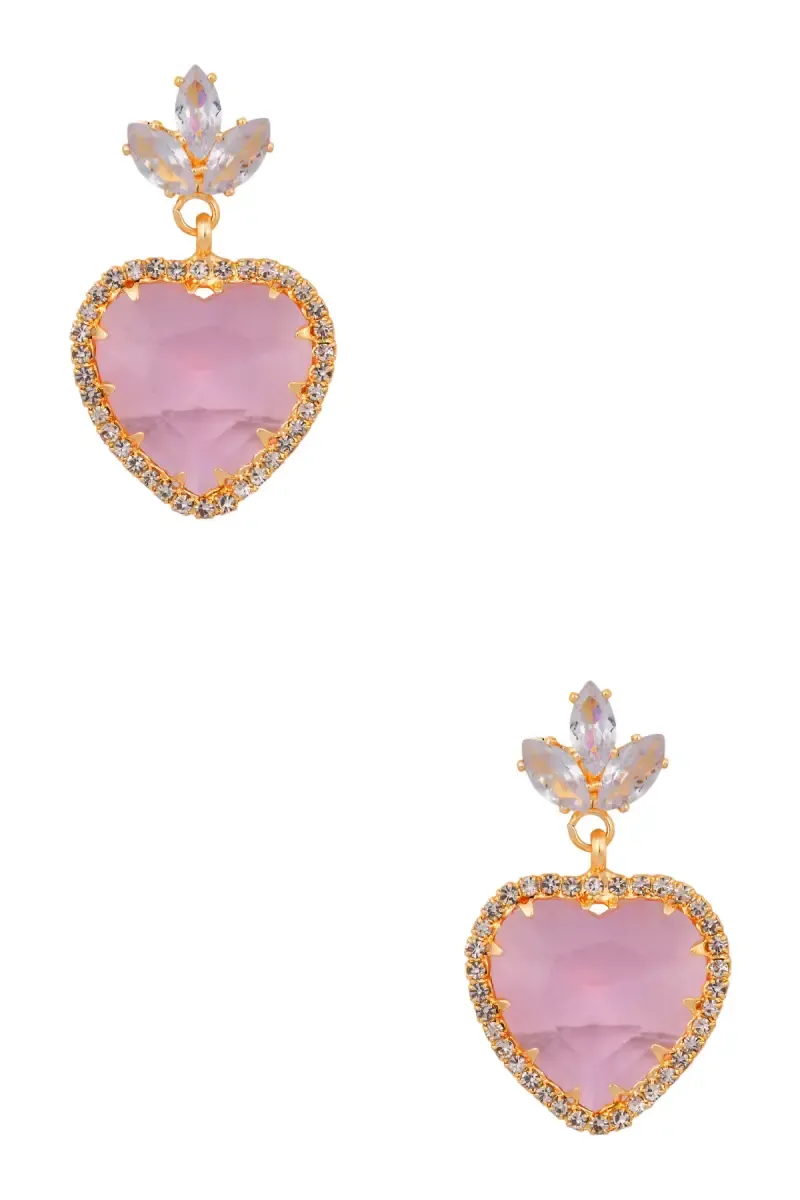Gold Plated Heart Shaped Dangle Earrings 013956LIGPIN1