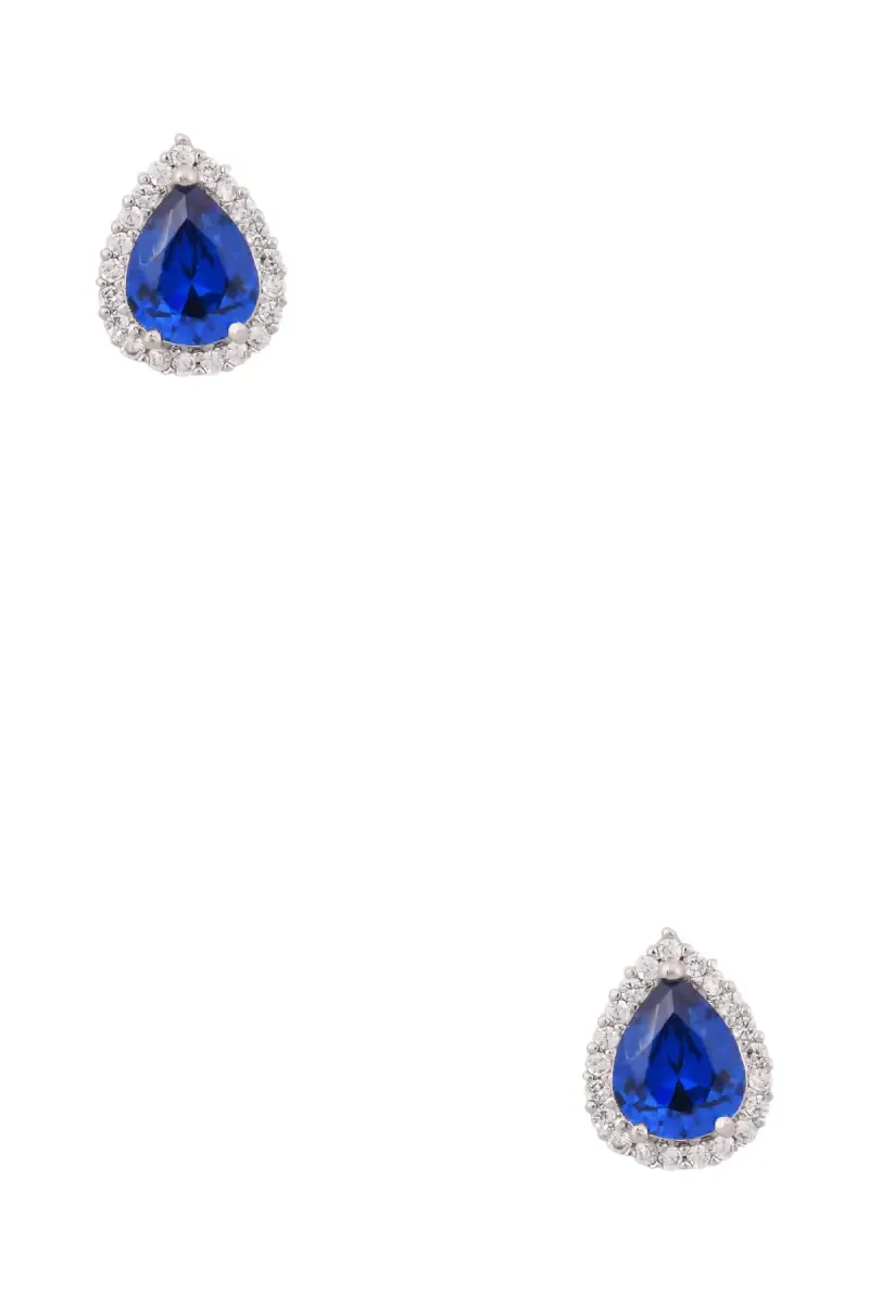 Teardrop Design Stud Earrings for Girls & Women 013962DARBLU1