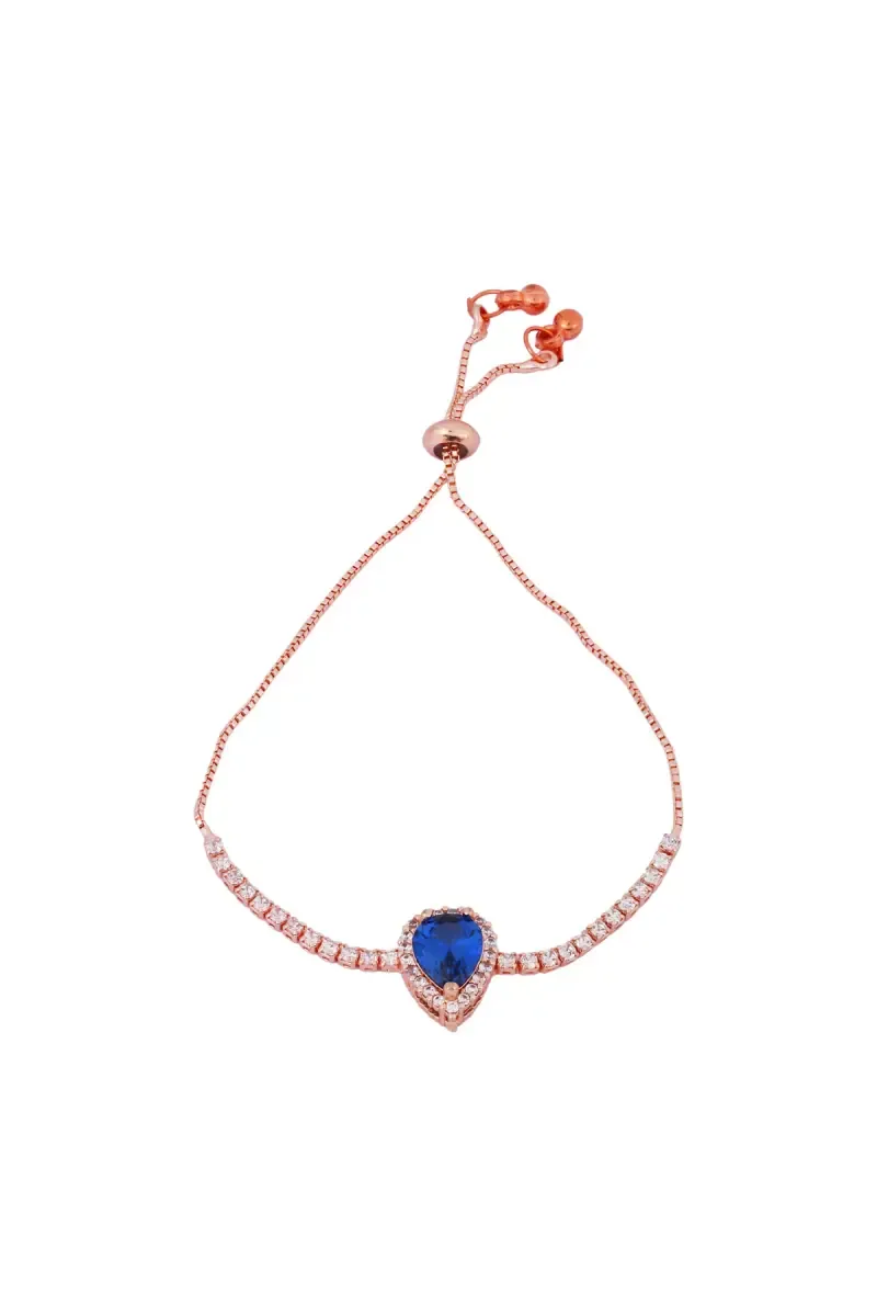 Elegant Teardrop Gemstone Adjustable Bracelet for Girls & Women 013964DARBLUFRE1