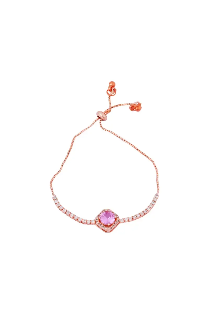 Elegant Cushion-Cut Stone Adjustable Bracelet for Girls & Women 013965LIGPINFRE1
