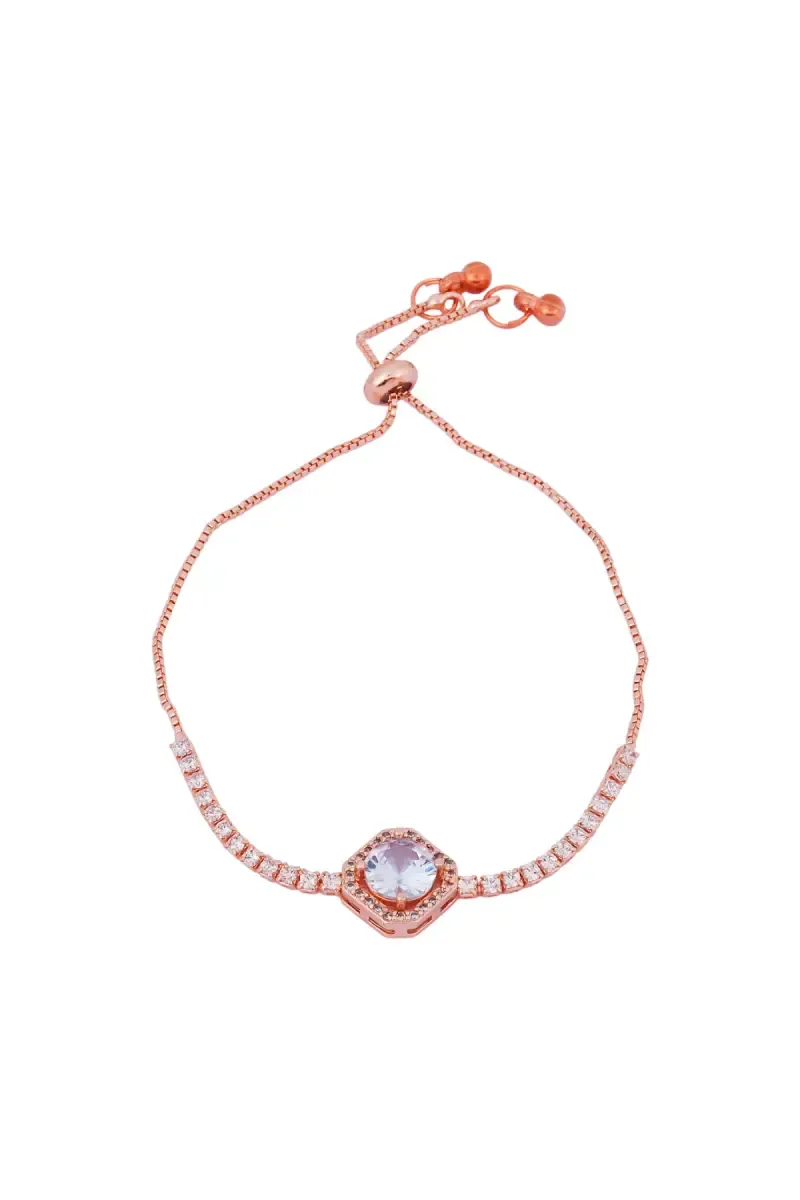 Elegant Cushion-Cut Stone Adjustable Bracelet for Girls & Women