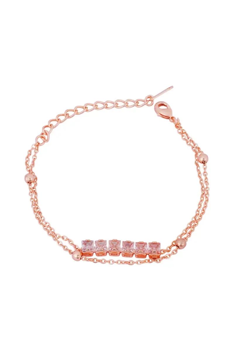 Rose Gold Double Layered Bracelet for Girls & Women