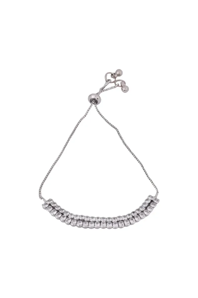 Double Row Sparkling Adjustable Bracelet for Girls & Women