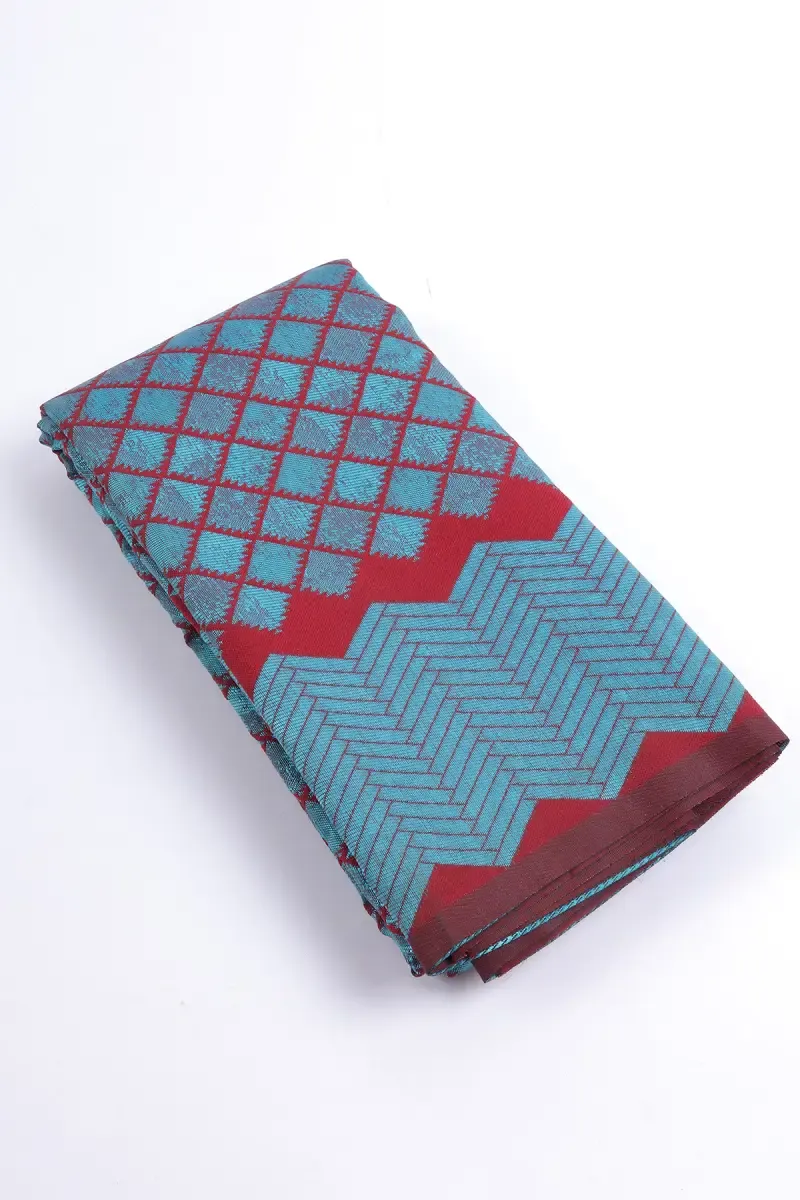 Art Silk Geometric Printed Saree with Blouse for Women