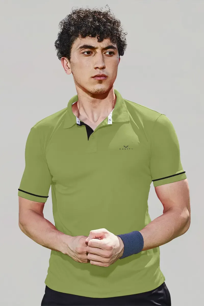 Men's Cotton Slim Fit Polo T-shirt 01428240GRE2