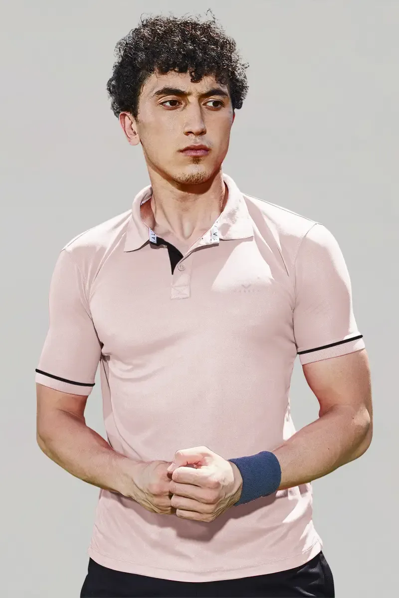 Men's Cotton Slim Fit Polo T-shirt 01428240PEA