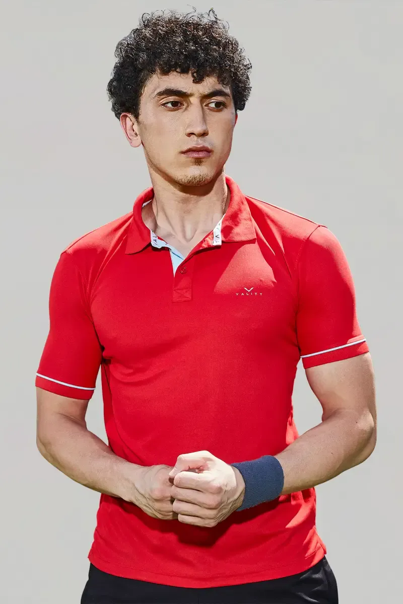 Men's Cotton Slim Fit Polo T-shirt 01428244RED