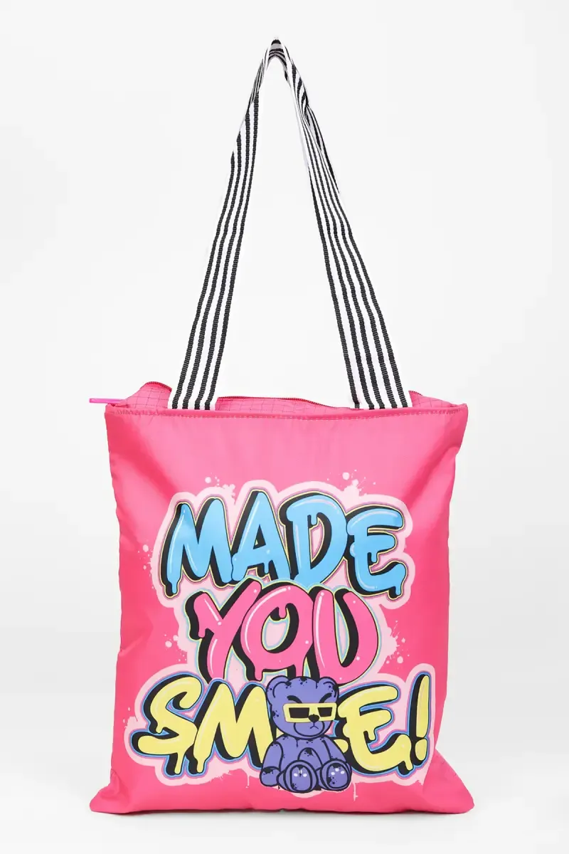 Stylish Printed Canvas Shopping Bag for Girls