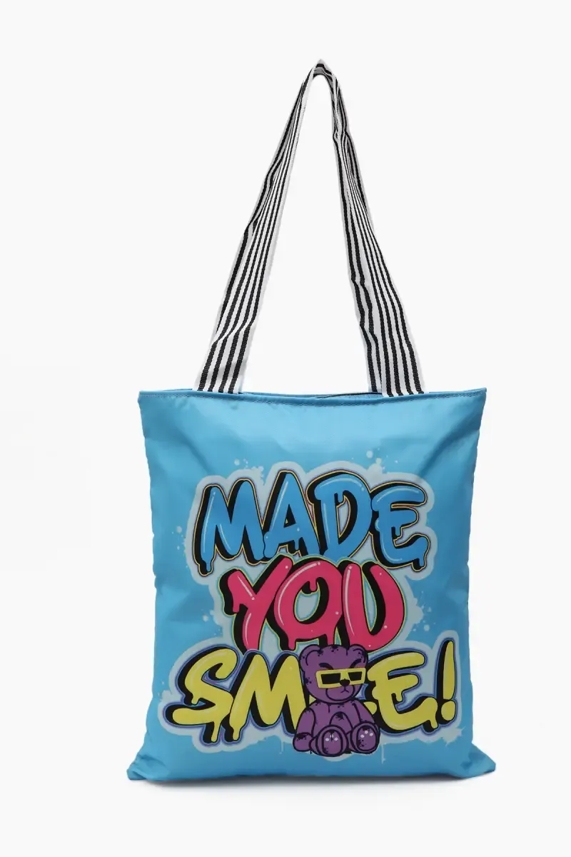 Stylish Printed Canvas Shopping Bag for Girls