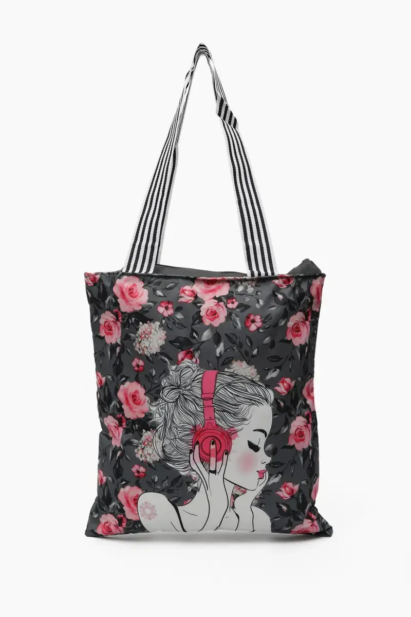 Style Girl Printed Canvas Shopping Bag for Girls