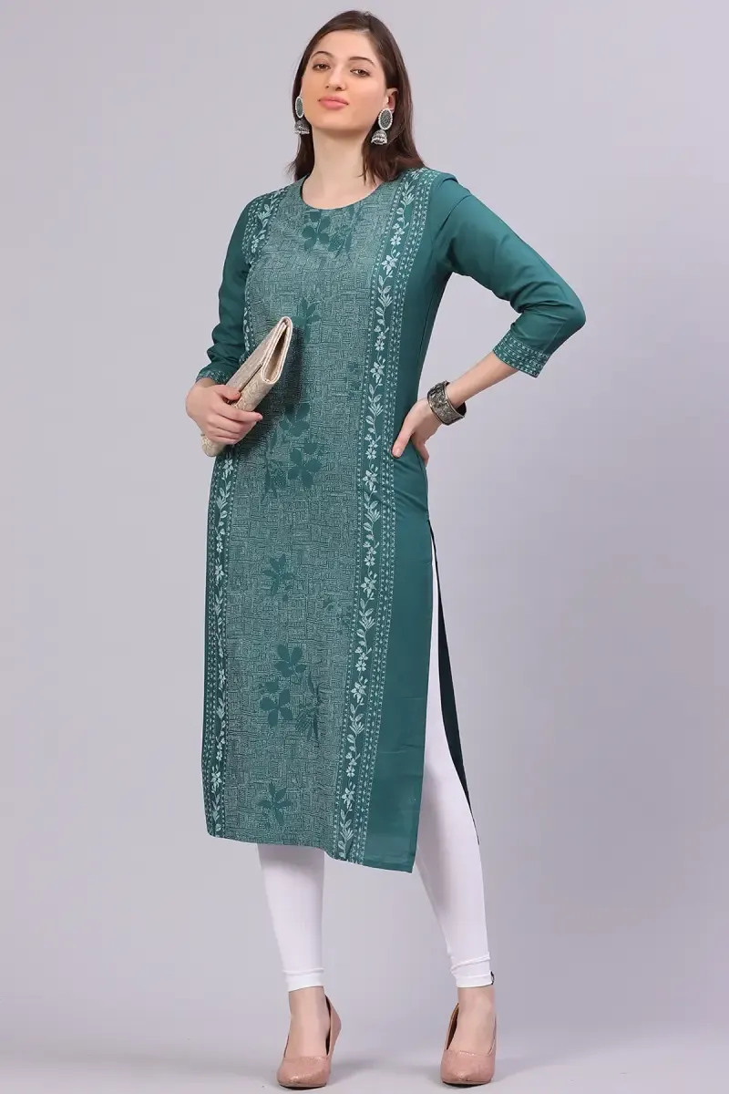 Cotton Blend Printed Kurti for Women 