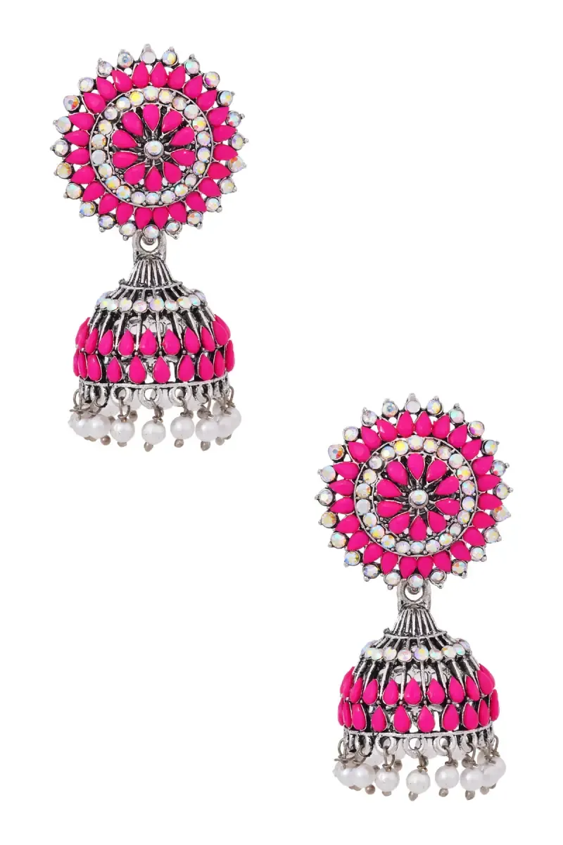 Floral Design Jhumki Earrings for Girls & Women