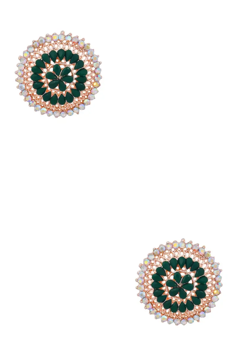 Gold Plated Floral Stud Earrings for Women