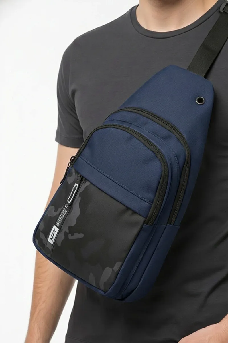 Camouflage Pattern Messenger Bag for Men 014391NAVBLU